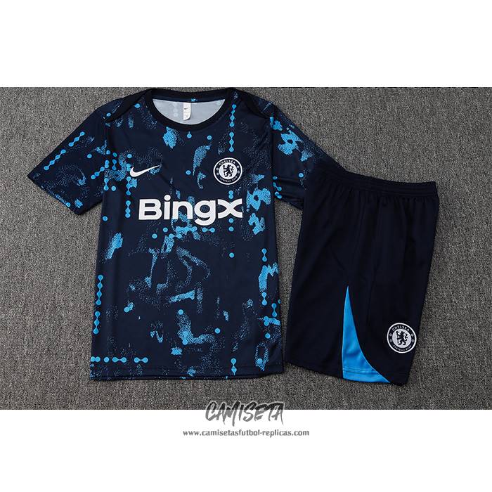Chandal del Chelsea 2024-2025 Manga Corta Azul - Pantalon Corto